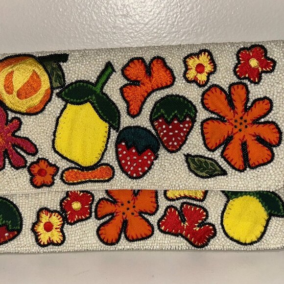 Floral Embroidered Clutch - Picture 1 of 9